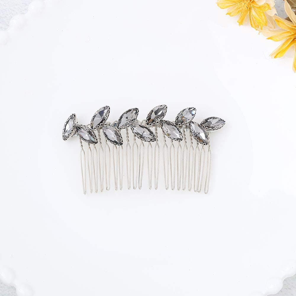 Jovono Bride Wedding Hair Comb Bridal Headpieces with Rhinestone for Women and Girls (Silver)