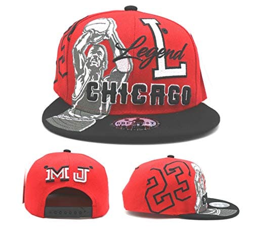 Youth Kids Chicago New Leader Legend MJ Shooter Boys Red Black Era Snapback Hat Cap 19in to 21in Head Size