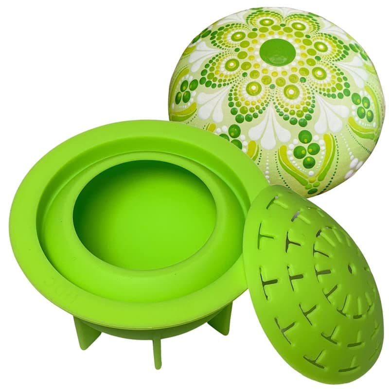 Happy Dotting Company Silicone Mold for Making Smooth Rocks and Stones for Art - Includes Dome Template - Design #1 by - Reusable for Art Including Mandala Dotting - Drawing Painting DIY Crafts