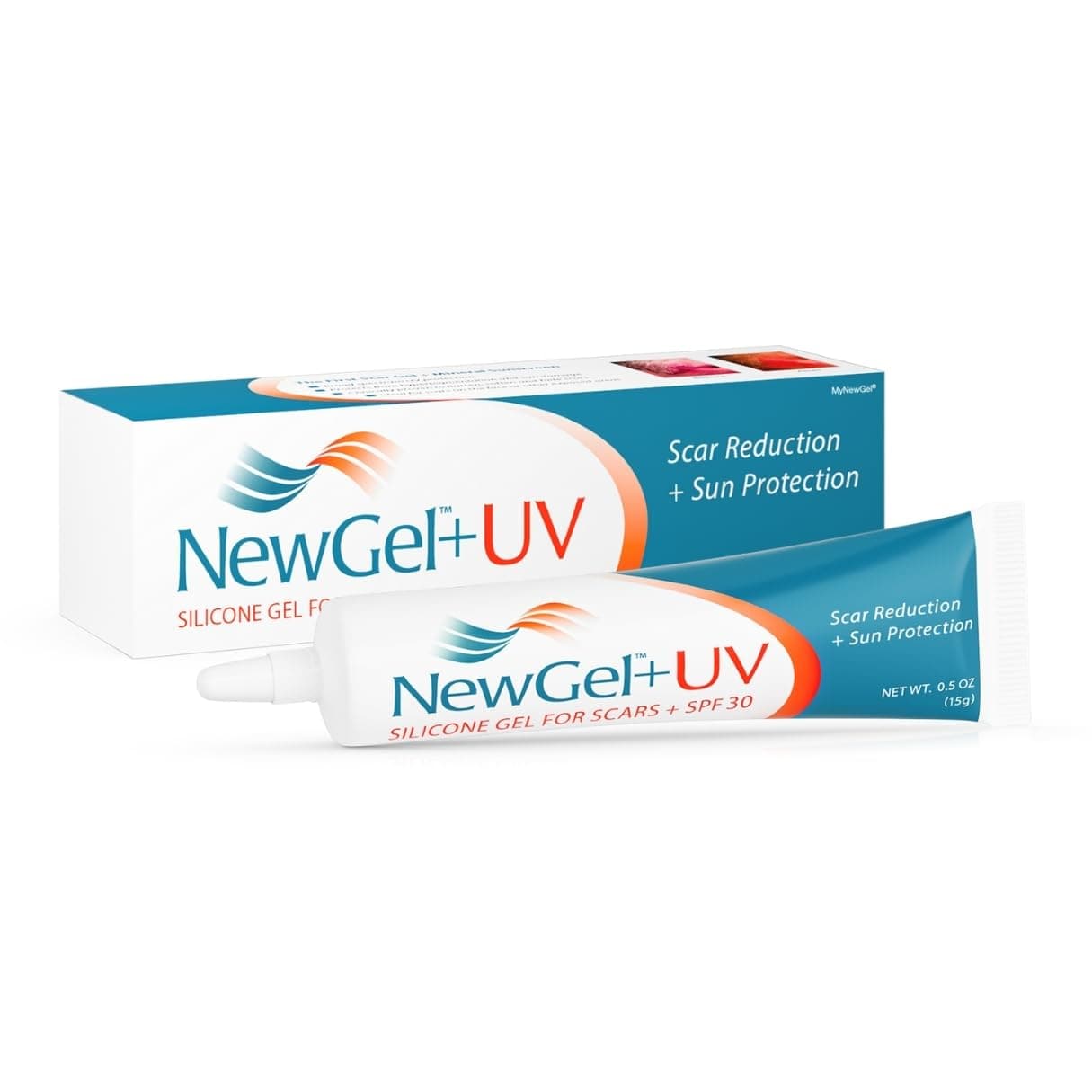 MyNewGel Newgel Plus UV Advanced Silicone Scar Gel for Old and New Scars with Chemical Free Mineral Sun Protection SPF 30 Ideal for Protecting Scars from Rays