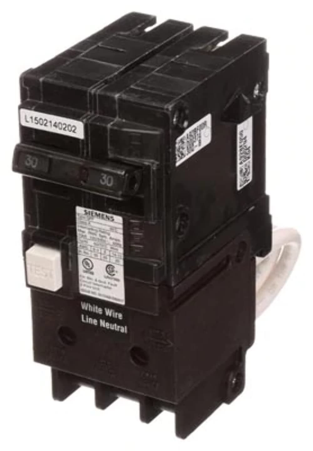 Siemens QF220A QF220 Ground Fault Circuit Interrupter, 20 Amp, 2 Pole, 120 Volt, 10,000 AIC, Color