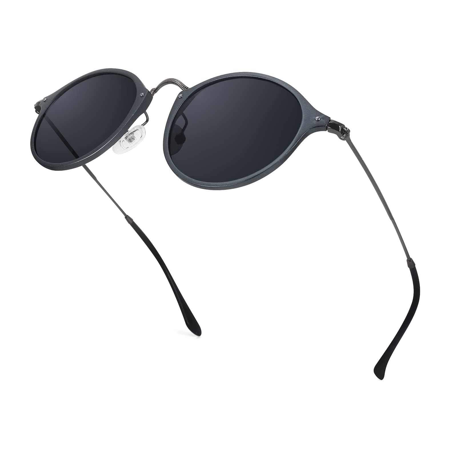 ELIVWRRound Sunglasses Mens Womens Polarised, Al-Mg Metal Frame Cool Sunglasses UV Protection