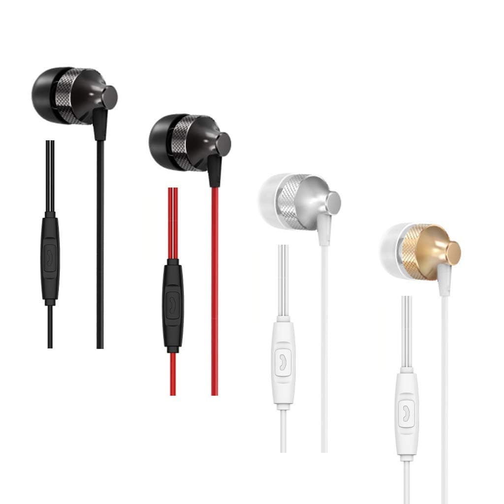 GEESHIDA 4 Pack Earbud Headphones in-Ear mic 3.5mm Electronics Wired Headphones (Earphones/Earbuds/Headset) for iOS and Android Smartphones, Laptops, Gaming, Chromebook