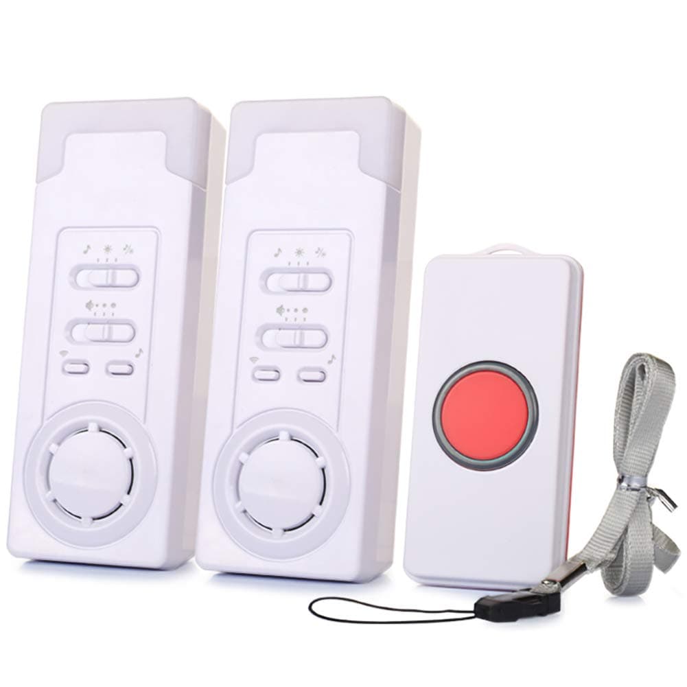 Smart Caregiver Wireless Caregiver Personal Pager System Emergency Care Alarm Call Button Nurse Alert System -500+ft Operating Range (2 in 1)