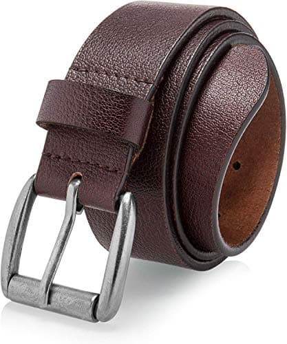 Prospero ComfortMen's Casual Belt Super Soft Full Grain Leather Roller Buckle 38MM 1.5 inch Black Brown Tan