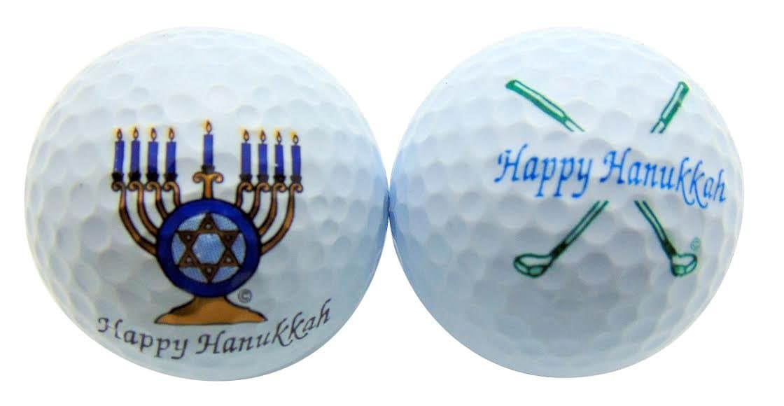 Westmon Works Hanukkah Golf Ball Gift Set Menorah & Clubs Set of 2 Novelty Golfer Present