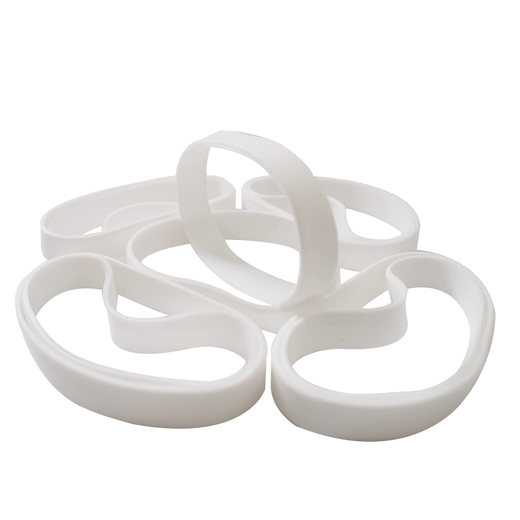 PLESIU 100pcs/set Plain Silicone Wristbands Blank Rubber Bracelets for Adult White