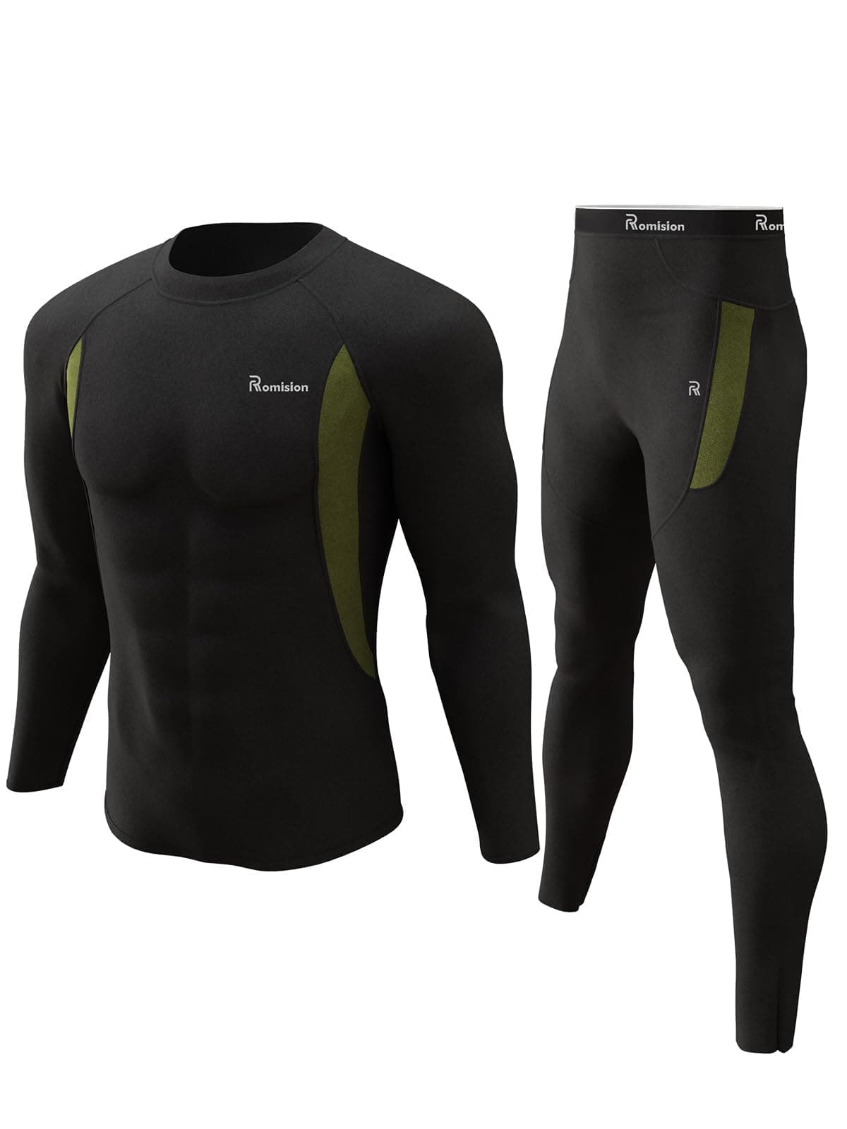 romision Thermal Underwear for Men Long Johns Fleece Lined Hunting Gear Bottom Top Set Base Layer for Cold Weather Gift
