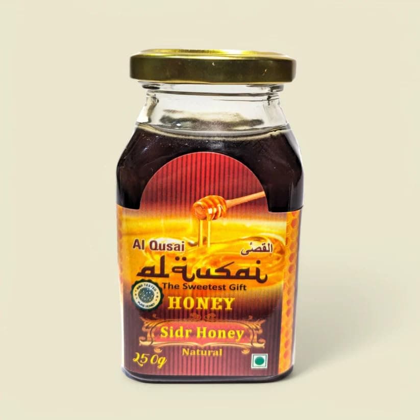 Pure Sidr Honey, Pure Honey for Health, Skin Care, Immune Support, and Sleep Improvement | 100% Pure Honey (Sidr Honey 250g Glass)