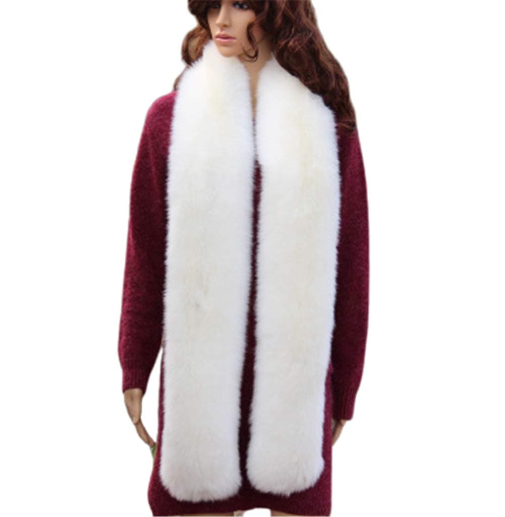 Long Men Women Faux Fur Collar Winter Warm Wrap Stole Scarf Shawl Shrug