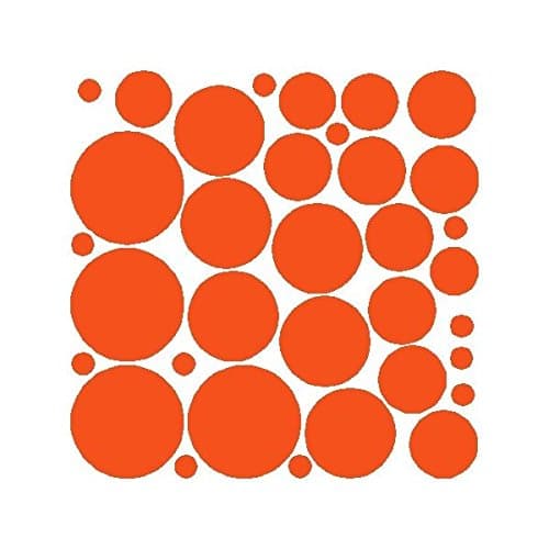 34 Orange Polka Dot Wall Stickers Removable Dot Wall Decals