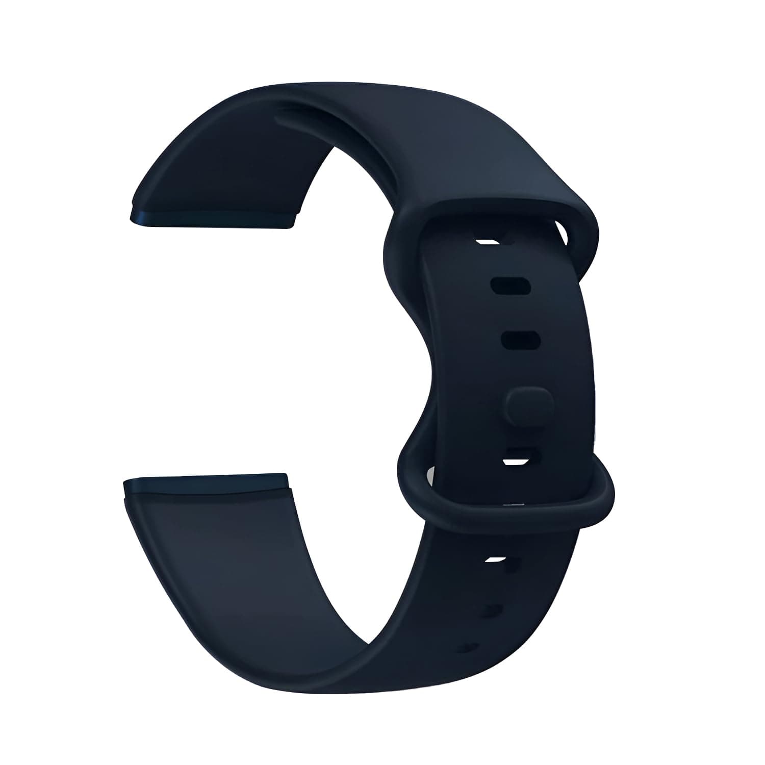 HUMBLE Soft Silicone Double Loop Strap Comes with Secure Button Lock Compatible for Fitbit Versa 3/ Fitbit Sense Band, Flexible Waterproof Sport Watch Strap_NAVY BLUE
