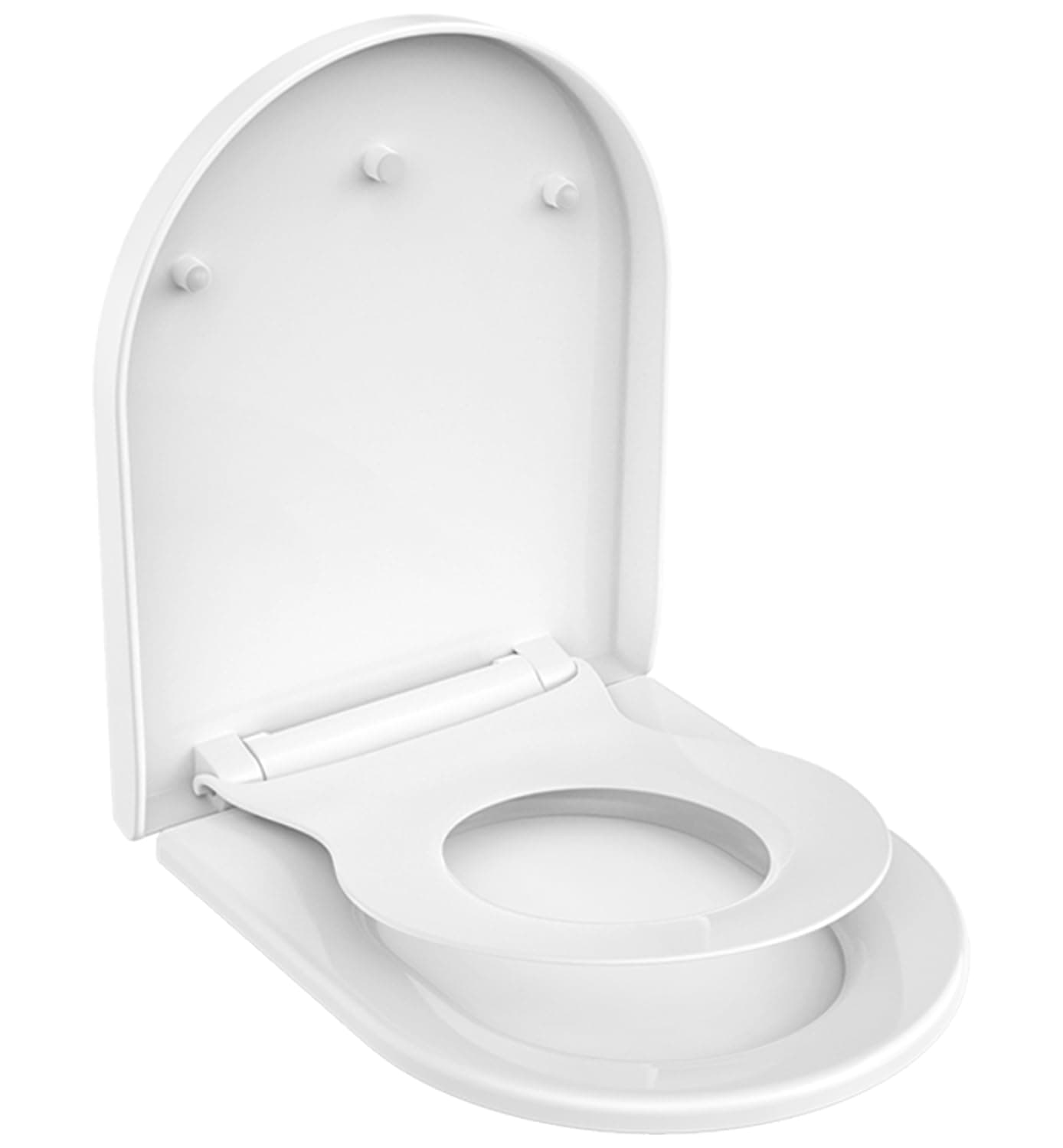– Family Toilet Seat, MUJIUSHI Soft Close Toilet Seat with Built-in Child Seat, Potty Training 2 in 1 Seat with Quick Release, Simple Top Fixing, Non-Slip Anti-Bacterial U/D Shape Toilet Cover White