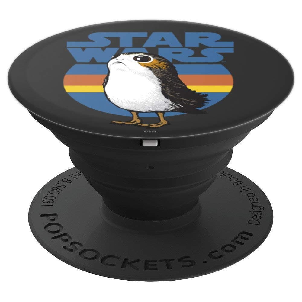 Star Wars Lonely Porg Silhouette Retro Background PopSockets PopGrip: Swappable Grip for Phones & Tablets