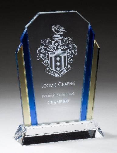 Beautiful Tri-Color Glass Award, Achievement, Wedding, Graduation Plaque, Glass Award, Police, Corporate, Firefighters Awards