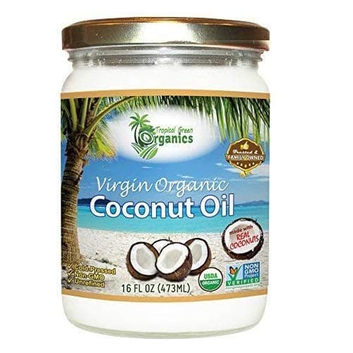 Organic Unrefined Virgin Coconut Oil - Cold Pressed Coconut Oil For Skin, Face, Hair Care, Cooking, Baking, Smoothies - USDA Organic, Non-GMO Coco Oil by Tropical Green Organics - 16 oz