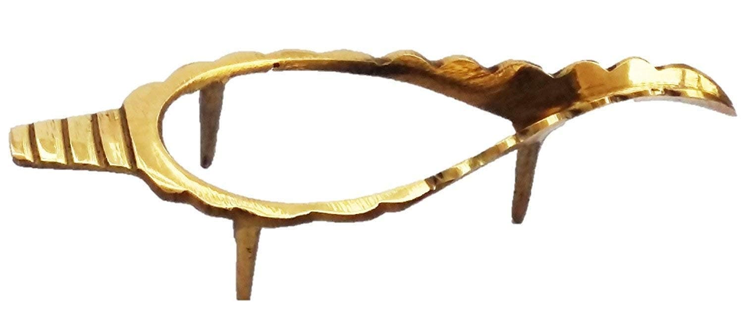 Brass Metal Shankh Stand (Gold, 6 x 17 x 3 cm)