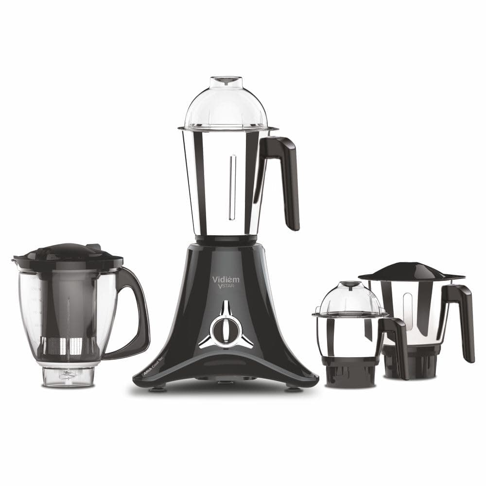 Vidiem Mixer Grinder 618 A VSTAR 1000 watt (Black) with 3 Leakproof Jars & 1 Juicer Mixer Grinder | self-lock for wet & dry spices, chutneys & curries | 2 Years Warranty