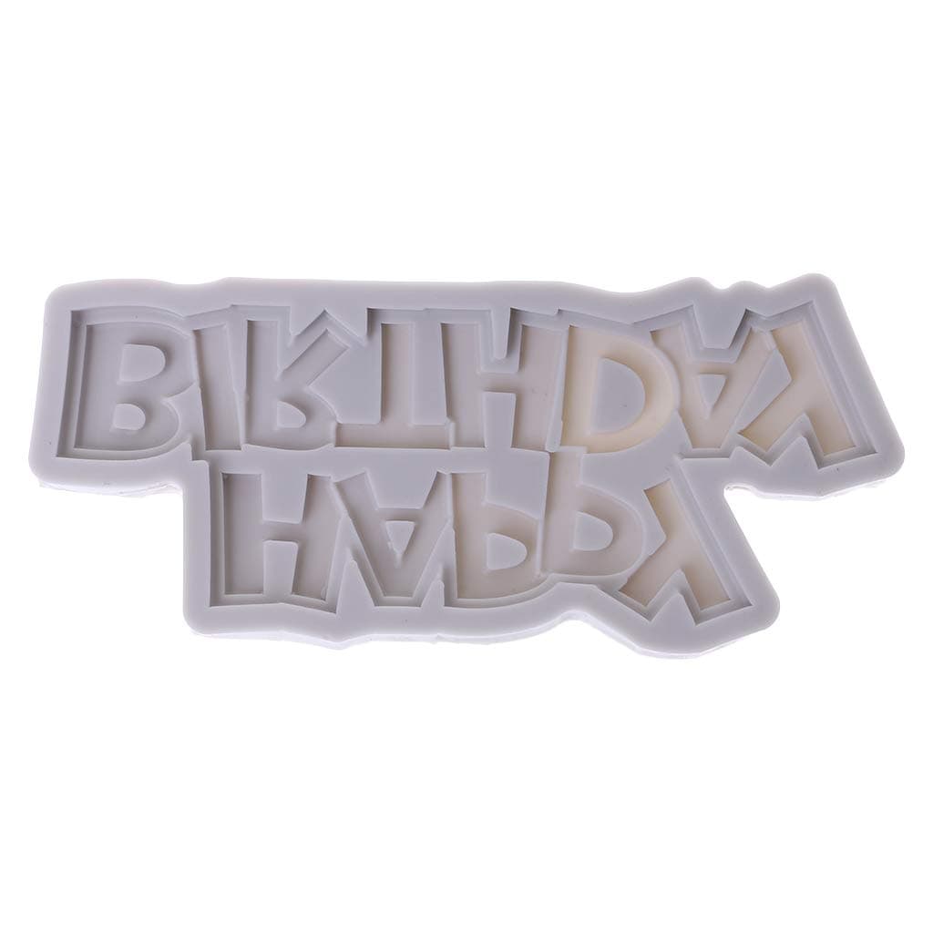 Celan Happy Birthday Letter 3D Silicone Fondant Cake Mold Chocolate Baking Tool Decorating Mould