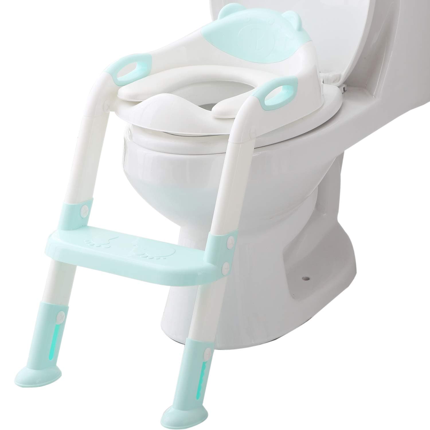 FedicellyPotty Training Seat Ladder Toddler,Potty Seat Toilet Boys Girls,Kids Toilet Training Seat Step (Blue)