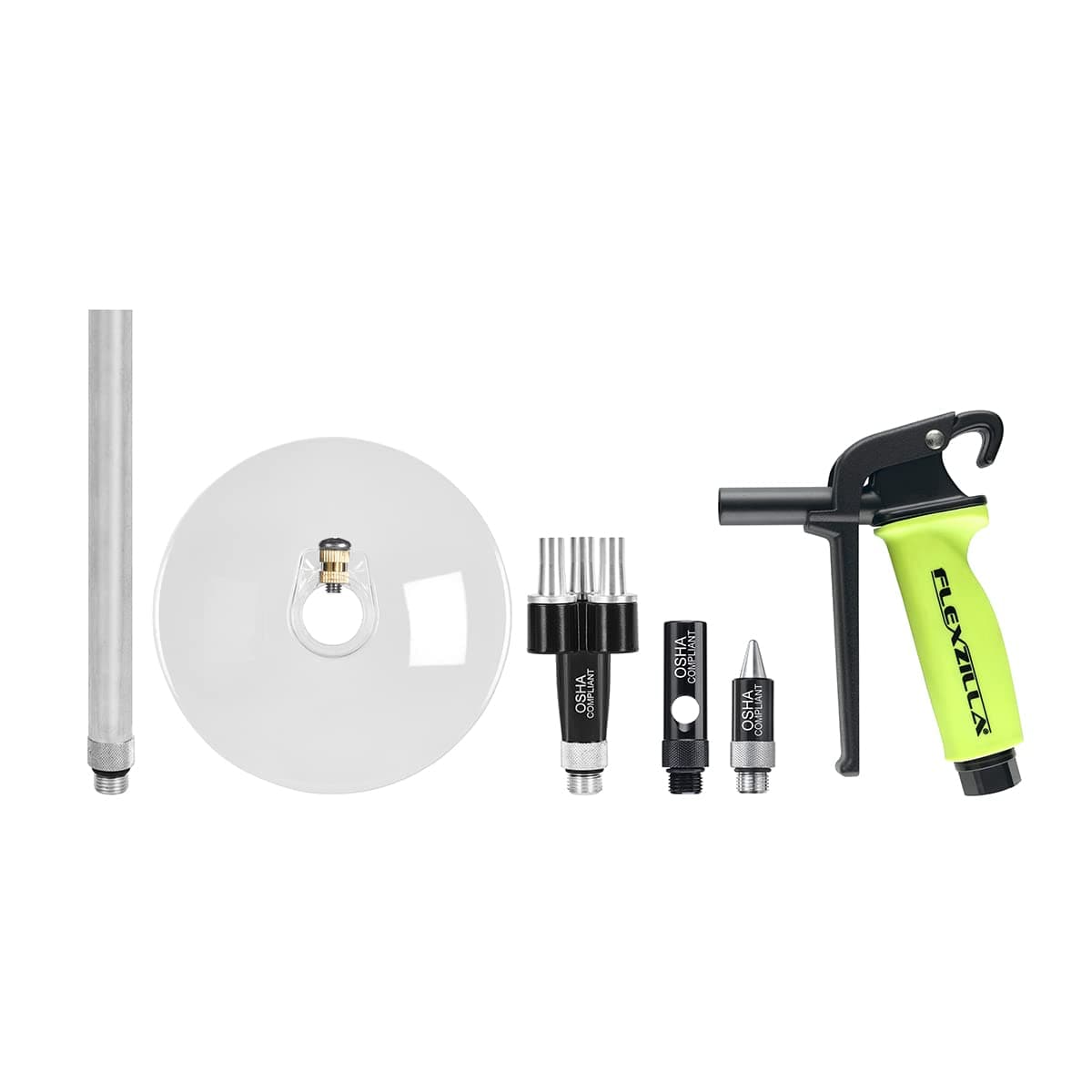 AG1200FZKIT Ergonomic 6 Piece Green X3 Blow Gun Kit | Regulates Air Volume | Ergonomically Superior Gun Body | Easy Storage