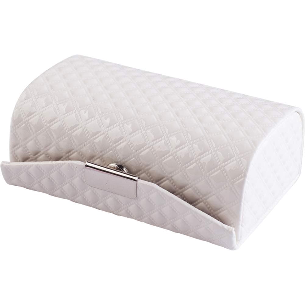 WINGOFFLY Leather Lipstick Case Holder with Mirror Bag Organizer for Purse Cosmetic Storages for Mothers Day Gifts(White 2, Snap Closure)