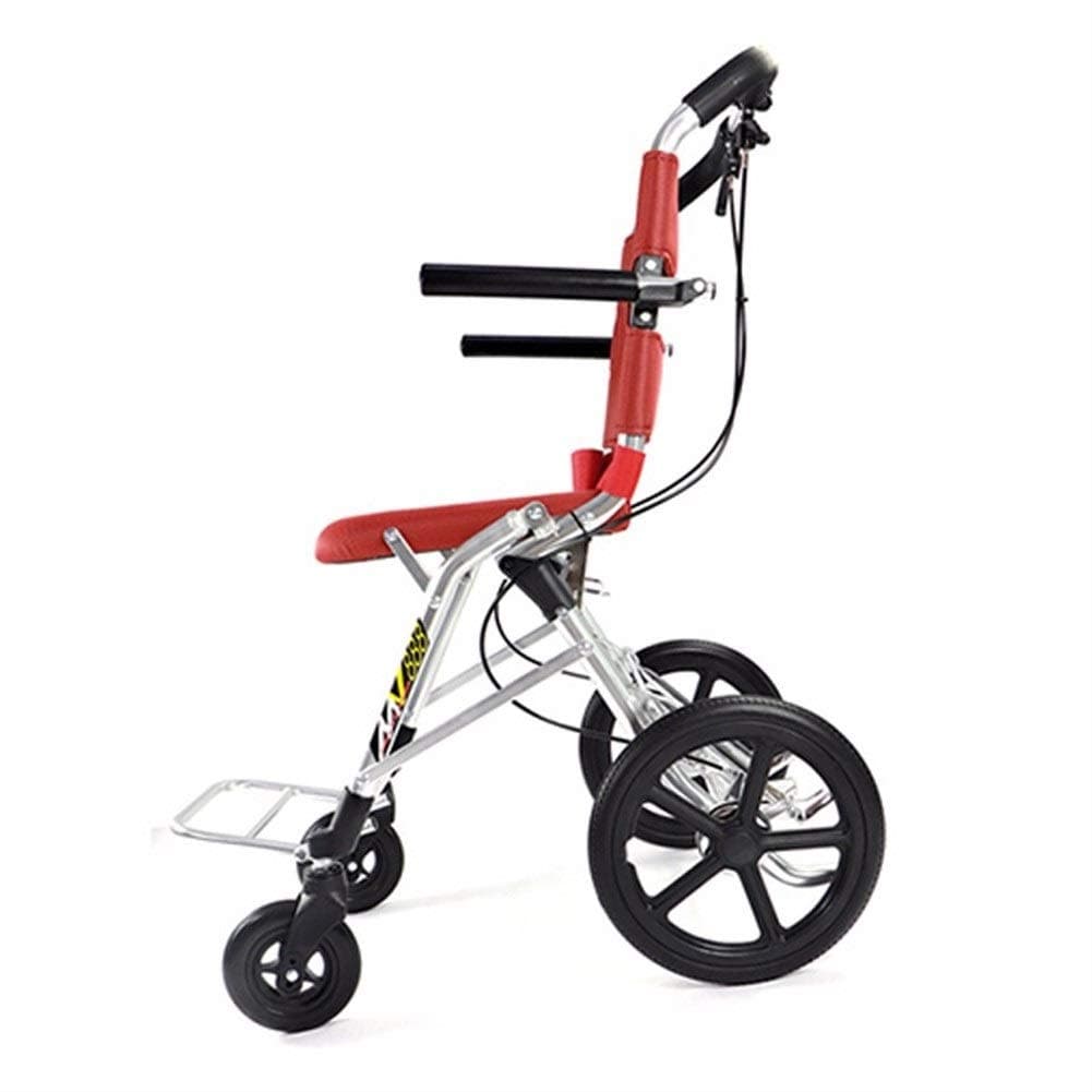 Aluminium Wheelchair-Ultralight Portable Self-propelled Wheelchair, Seat Width 34.5cm, Unfolded Size 73 * 52.3 * 94.8cm, Suitable for Elderly People Under 85Kg and Disabled