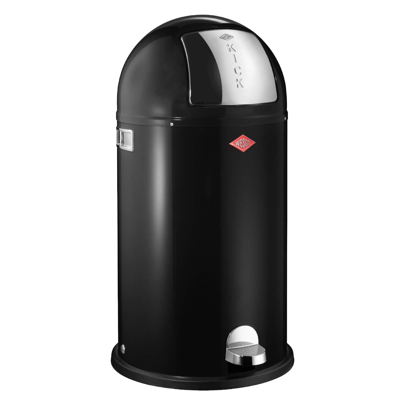 Wesco Kickboy Powder Coated Steel Waste Bin, 40 Litre, Black