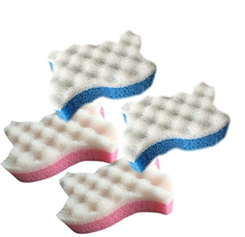 Exfoliating Bath Sponges (2 Blue 2 Pink Spongeeze)