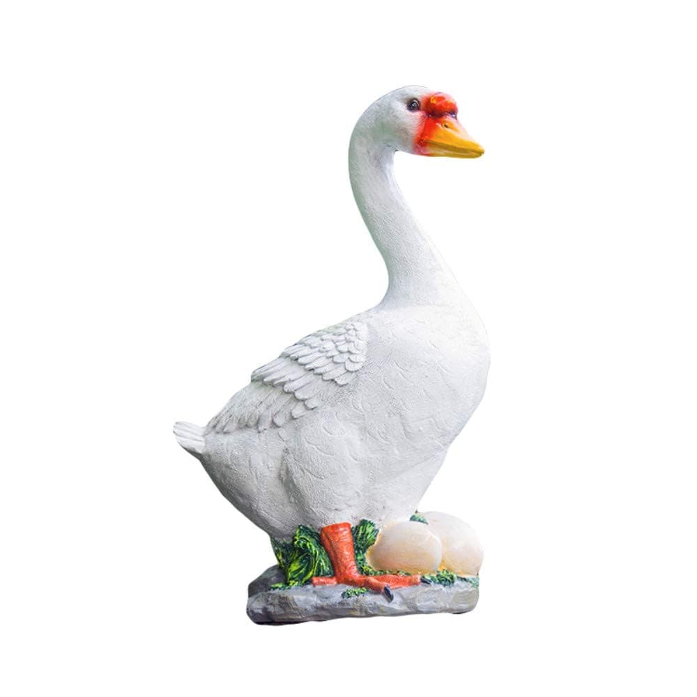 eTACH Garden & Outdoors Garden Décor Sculptures & Statues Resin Duck/Goose Animals Outdoor Sculpture ornaments Décor Patio Yard Lawn House (Goose with Egg)
