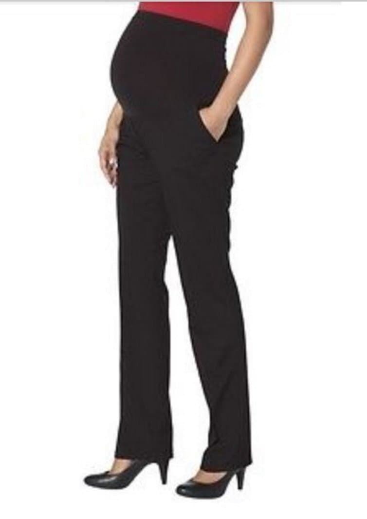 Liz Lange Maternity Black Over the Belly Straight Leg Pants (Medium)