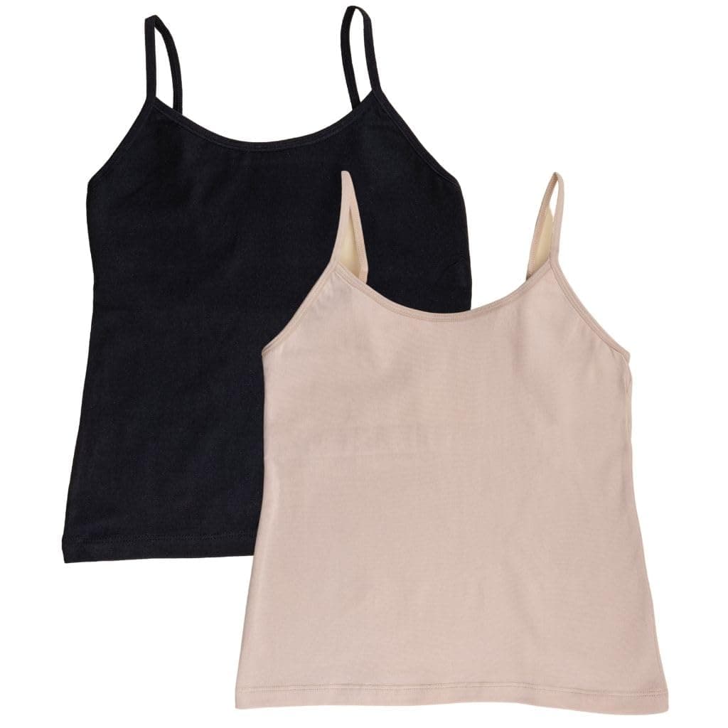 Adira| Camisole for Girls 13-14 Years | Flat Padded Innerwear Vest | Cami for Puberty | Overs Nipples & Gives Confidence at School | Soft, Stretchy Cotton | Pack of 2