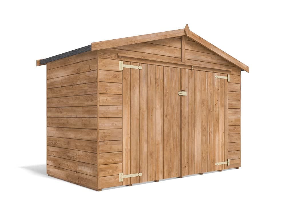 7x4FT Outdoor Bike Shed Fully Pressure Treated Garden Bicycle Storage With Roof Felt - Ariane