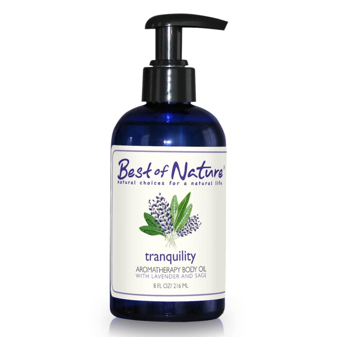 Tranquility Aromatherapy Massage & Body Oil - Soothing Blend with Lavender, Sage, Rosewood & Palmarosa, Ideal for Relaxing Massage or Daily Moisturizing - 8 fl oz