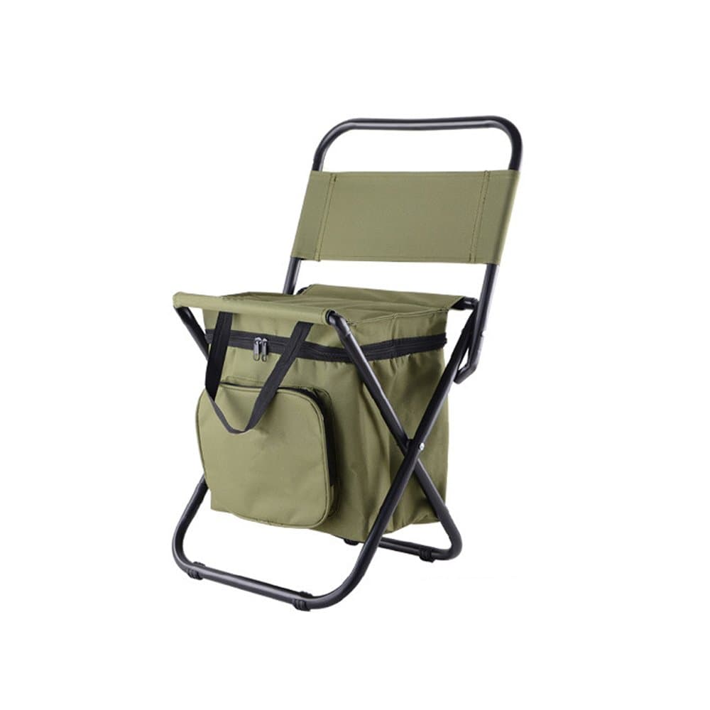 Nadalan Outdoor Folding Chairs Fishing Chair/Portable Camping Stool/Foldable Chair with Double Layer Oxford Fabric Cooler Bag for Fishing/Beach/Camping/House/Outing