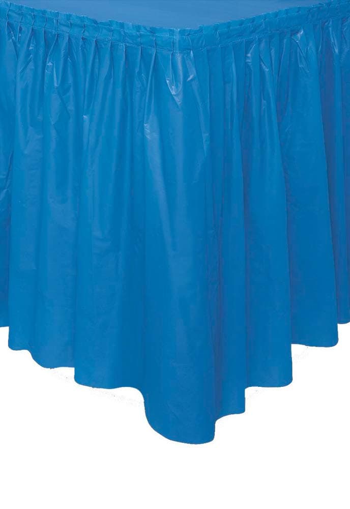Premium Royal Blue Solid Plastic Table Skirt 29" x 14 ft Pack of 1 - Elegant Design, Easy-to-Attach Perfect for Parties, Weddings, & Events