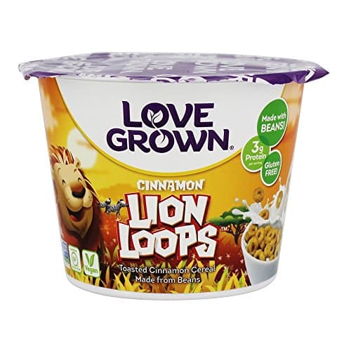 Love Grown Foods Cereal - Cups - Lion Loops - Case Of 12 - 1.1 Oz