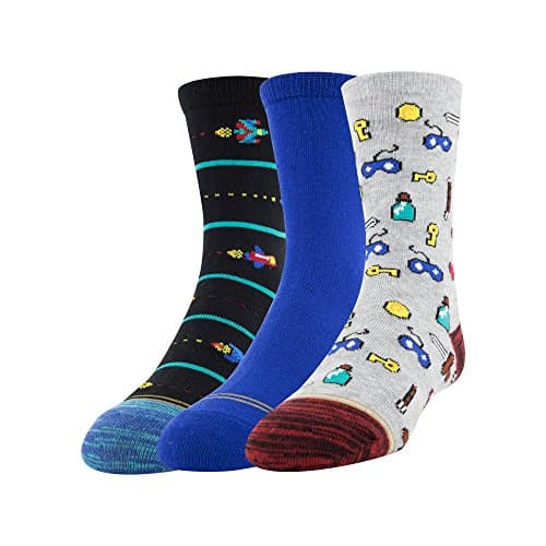 Boys' Patterned Crew Socks 3-Pack