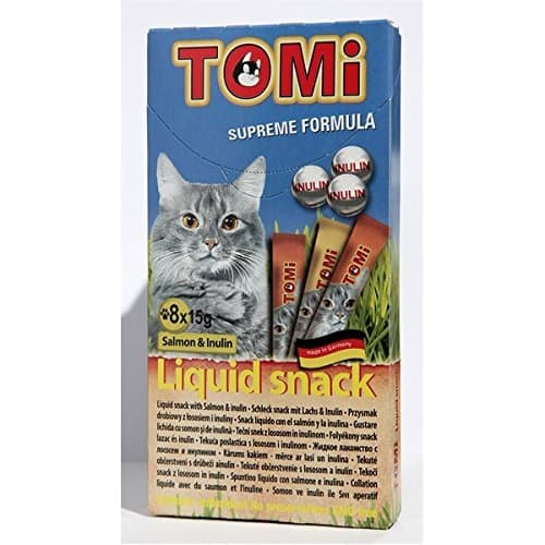 24 Pcs x 15g. Tomi Liquid Snack Recipe Salmon and Inulin for Cat