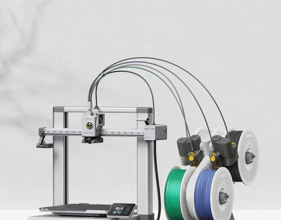 - Bambu Lab A1 Combo, A1 3D Printer and AMS lite, Support Multi-Color 3D Printing, High Speed & Precision, Full-Auto Calibration & Active Flow Rate Compensation, ≤48 dB Quiet FDM 3D Printers