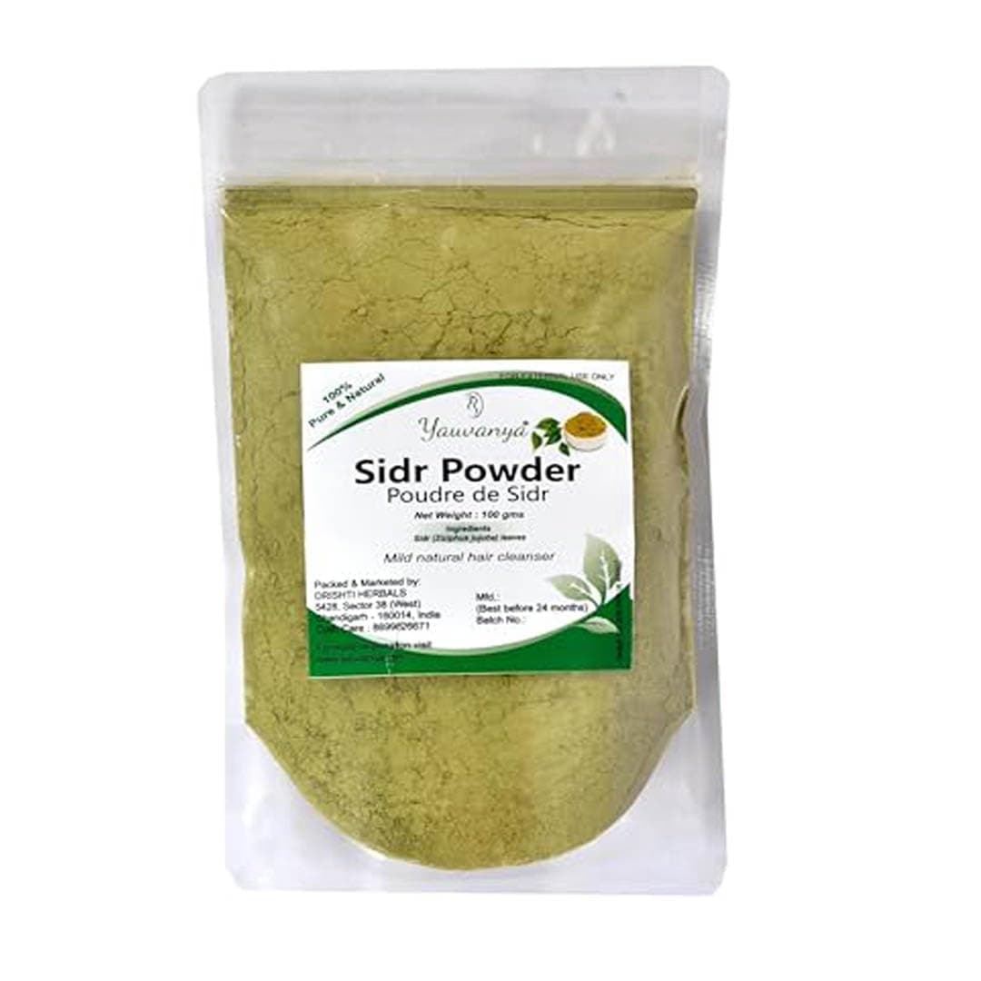 Yauvanya Sidr Powder Natural Hair Cleanser, Ziziphus Jujuba Leaves, 100 gms