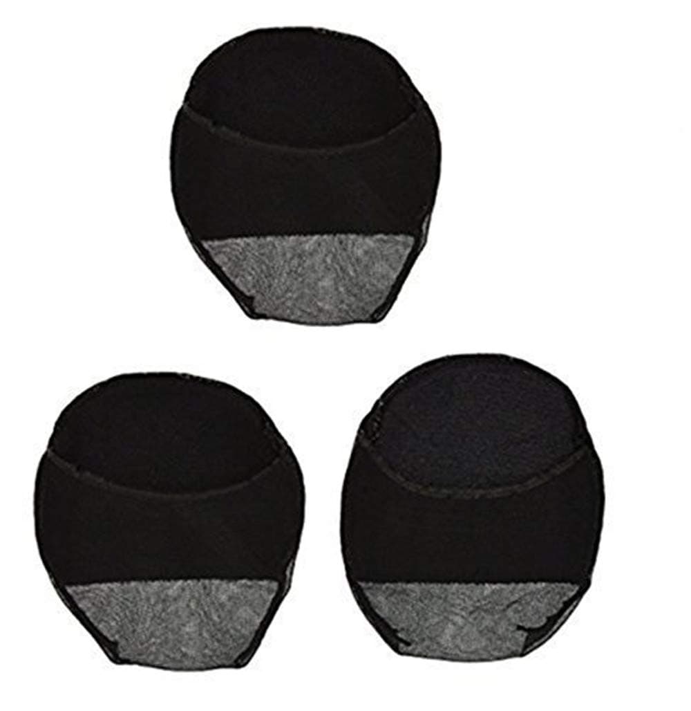 Women's Sheer Toe Cover with Cushion Non-Skid Sole Toe Toppers Socks Half Socks,3 Pairs