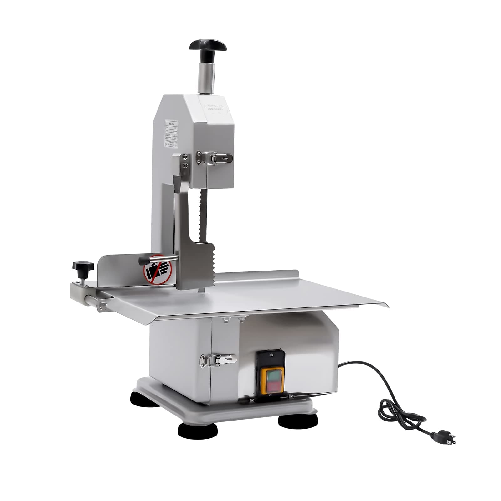 Meat Bone Sawing Machine, 650W 110V Commercial Electric Frozen Meat Steak Cutting Machine with Waterproof Safety Device