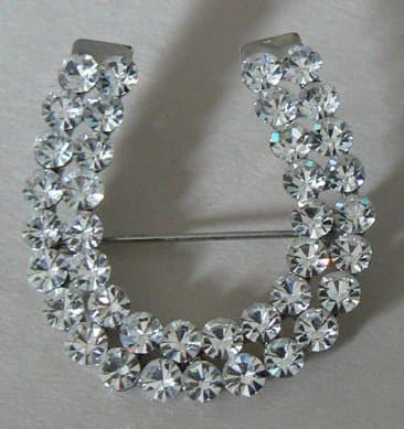 Brand New Lucky Horseshoe Brooch Pin Rhinestone Crystal Jewelry Clear