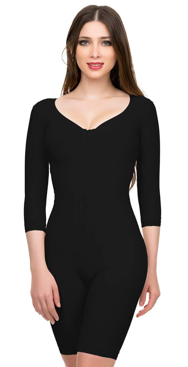 IsavelaFull Body Suit Mid Thigh Length Plastic Surgery Compression Garment W/Bra (BB09)