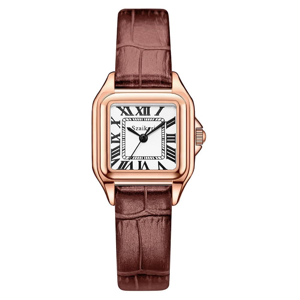 Classic Square Watches for Women with Roman Numerals Ladies Casual Dress Watch