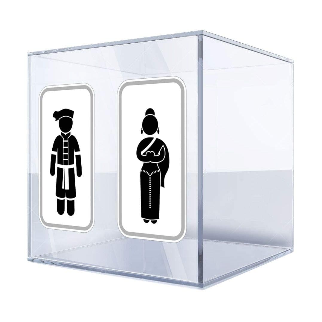 Decals Sticker Wc Restrooms Sign Thailand Man Woman Toilet Bathroom Lavatory 6 X 3,2