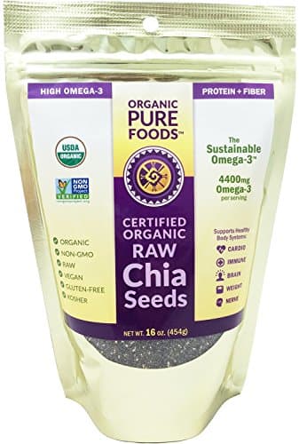 NON-GMO Organic Raw Chia Seeds, 1 Pound Bag