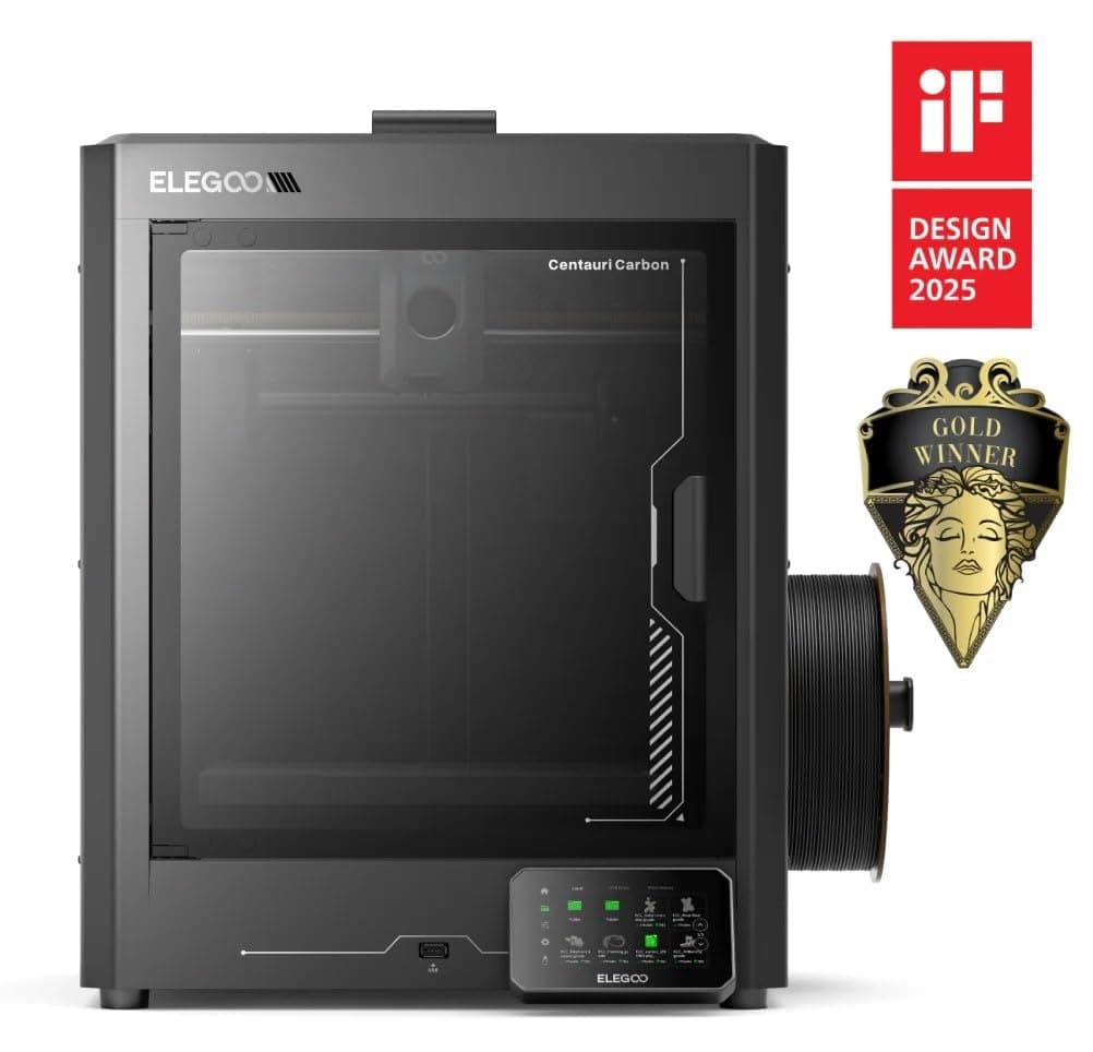ELEGOO Centauri Carbon High-Speed Resin 3D Printer with 10K Monochrome LCD, Auto Leveling, Large Build Volume, Dual Z-Axis Linear Rails, Wi-Fi Connectivity, and Advanced Cooling System.