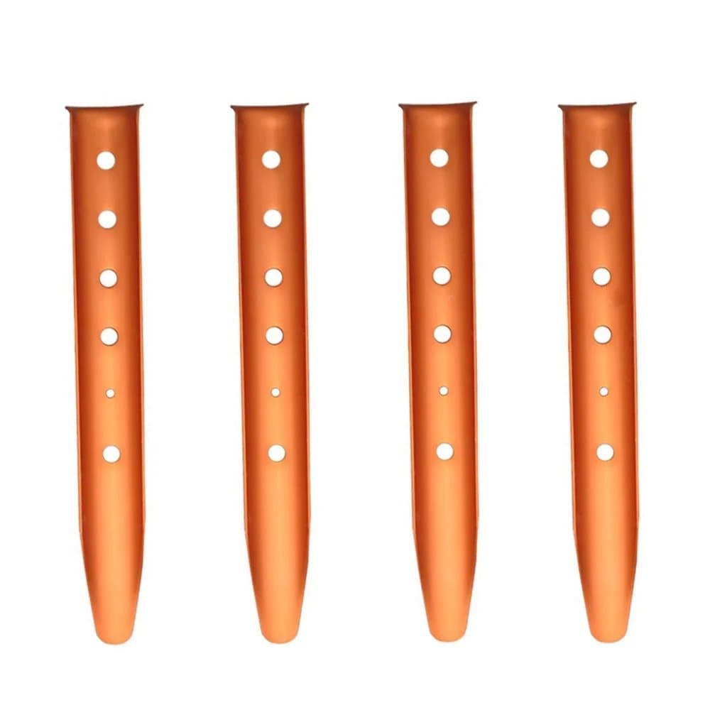 UrCool Aluminum Alloy U-Shaped Snow Nails and Sand Tent Stakes Strong Tent Pegs Tent Nails for Camping Hiking Trip Backpacking ,Outdoor Activities in Sand or Snow,4 Packs, Orange 23cm